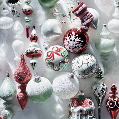 Frosted Holiday 48-piece Ornament Collection | Frontgate
