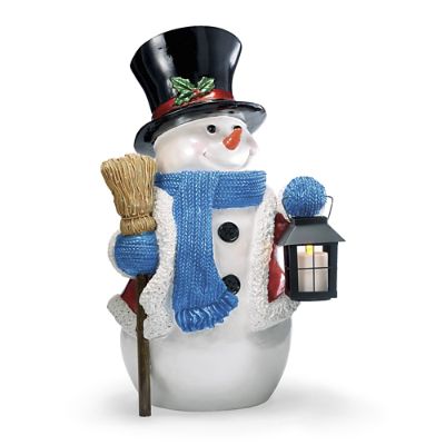 Snowman with Broom | Frontgate