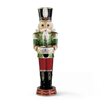 LED 58" Nutcracker with Music Box and Moving Train | Frontgate