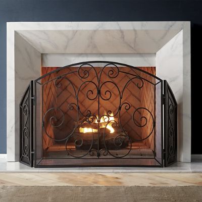 Victoria Beveled Glass Fireplace Screen Frontgate