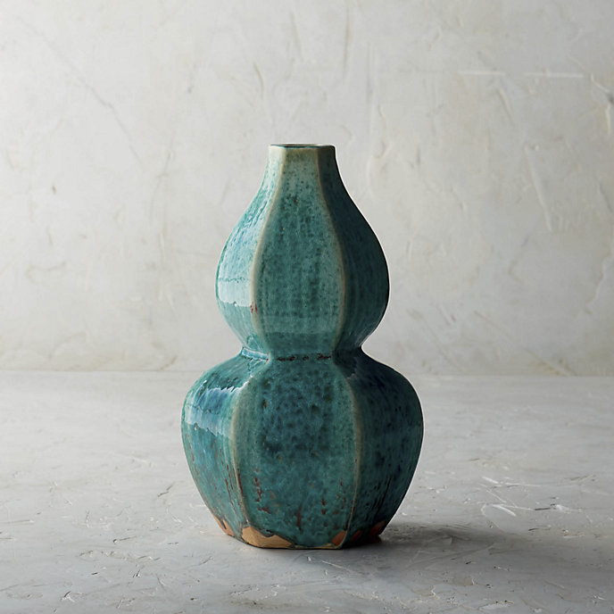 Image of Teal Double Gourd Vase