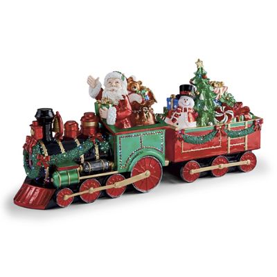 LED Fiber Optic Santa with Train | Frontgate