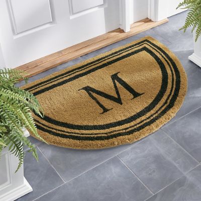 Monogram Border Personalized Doormat, Outdoor Coir Rug, Patio