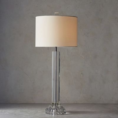 two lamps on console table
