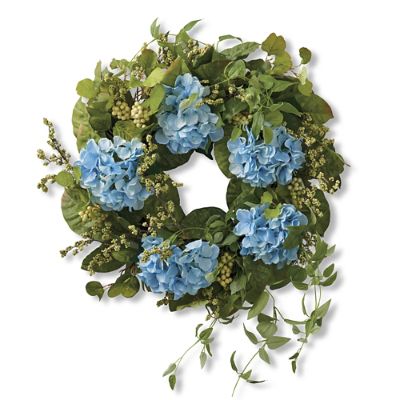 Blue Hydrangea Wreath | Frontgate