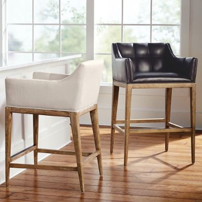 Gramercy Bar & Counter Stool with Arms in Sandstone Finish | Frontgate