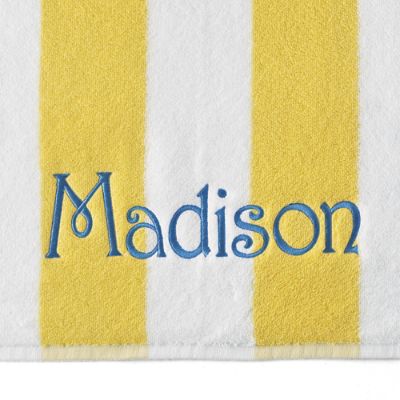 Resort Cabana Stripe Beach Towel With Name