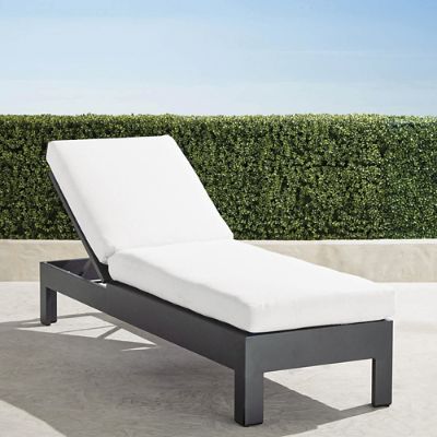 St. Kitts Chaise Lounge with Cushions in Matte Black Aluminum