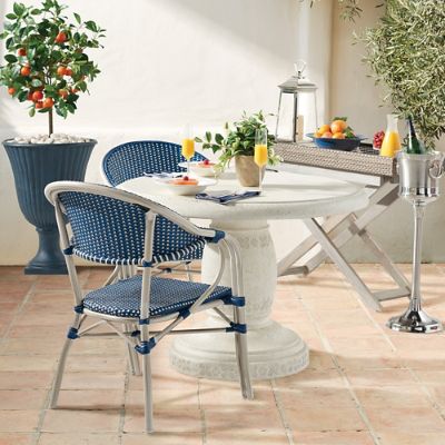 Harper Aluminum Stacking Arm Chairs Set of Two with All-Weather