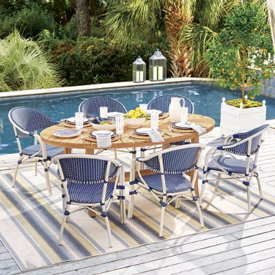 Harper Aluminum Stacking Arm Chairs Set of Two with All-Weather
