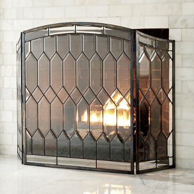 Beveled Leaded Glass Fireplace Screen Fireplace Guide by Linda