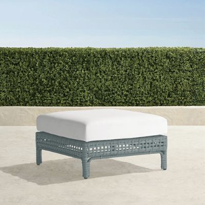 Seton Ottoman with Cushion in Dark Glacier Finish | Frontgate