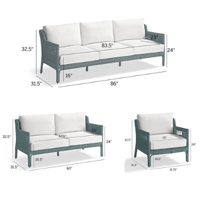 Seton 3-pc. Sofa Set in Dark Glacier Finish | Frontgate
