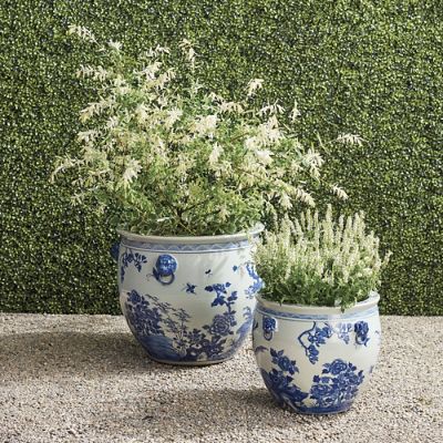 Blue Ming Handpainted Ceramic Planters