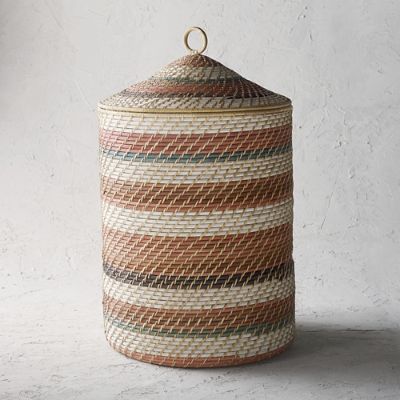Joya Lidded Woven Basket | Frontgate