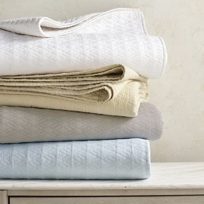 Diamond Cotton Linen Coverlet Frontgate