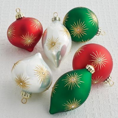 Starburst Multi Accent Ornaments Set Of Six Frontgate 4553