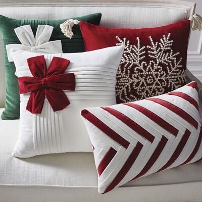 Candy Cane Velvet Lumbar Decorative Pillow Cover Frontgate