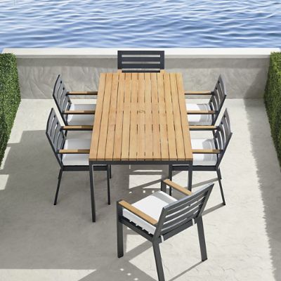 Calhoun 7-pc. Dining Set in Aluminum | Frontgate