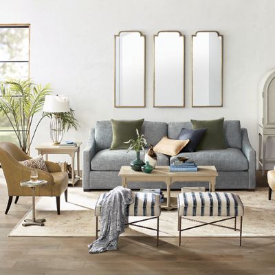 Darcy Mirror Triptych with Antiqued Brass-Finished Iron Frames
