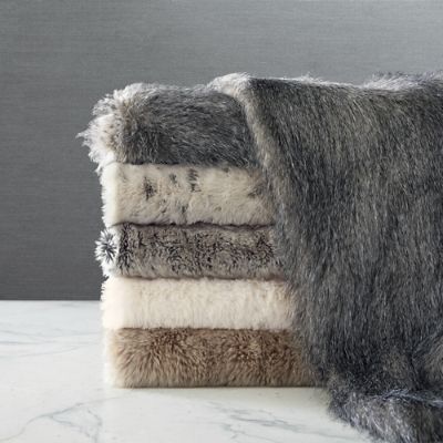 Charcoal fur throw sale