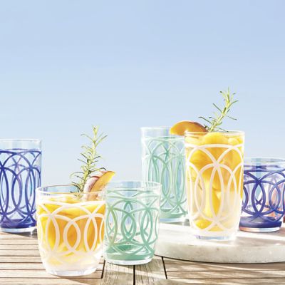 Cabo Acrylic Drinkware Set with Coil Accents & Glass-Like Clarity