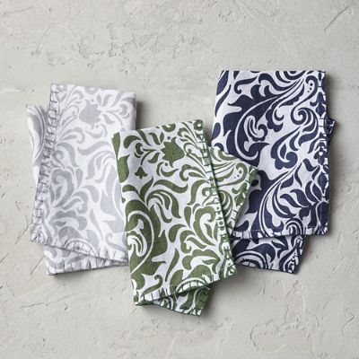 Damask Linen Napkins, Set of Four Frontgate