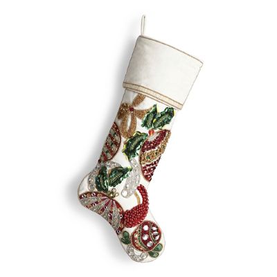 Ornament & Ribbon Embellished Stocking | Frontgate