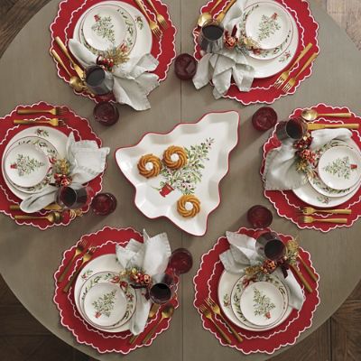 Excelsa Merry Christmas Set met 6 borden panettone, diameter: 31 cm, porselein