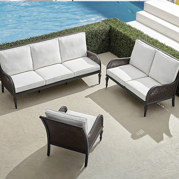 St Lucia 3 Pc Sofa Set Frontgate, St Lucia Wicker Outdoor Furniture