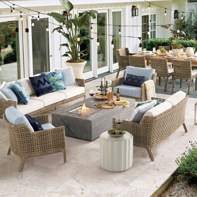 Bryndle Rectangular Fire Table with Rustic Tree Root Design & Dual