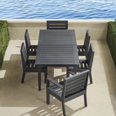 Black aluminum patio discount table