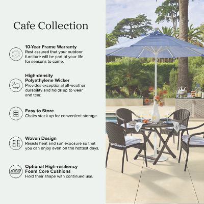 Wicker Café Bar Stools Set of 2 - Outdoor Elegance