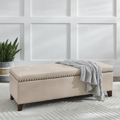 Grandin road store leather ottoman