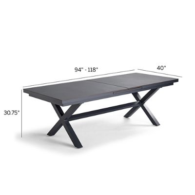 Hartley Aluminum Expandable Dining Table with Smooth Extension