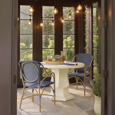 French Cafe Aluminum Armchairs Set of Two with Weather-Resistant
