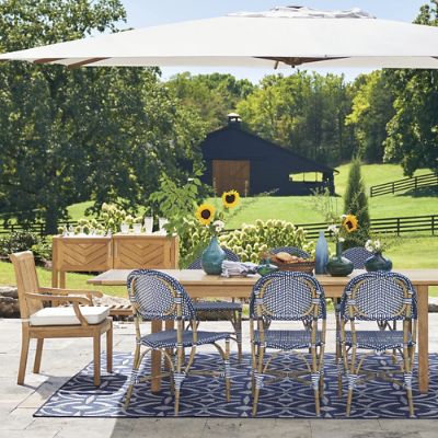 French Cafe Aluminum Side Chair with Weather-Resistant Wicker