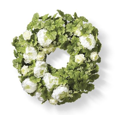 Outdoor Peony and Geranium Leaf Wreath | Frontgate