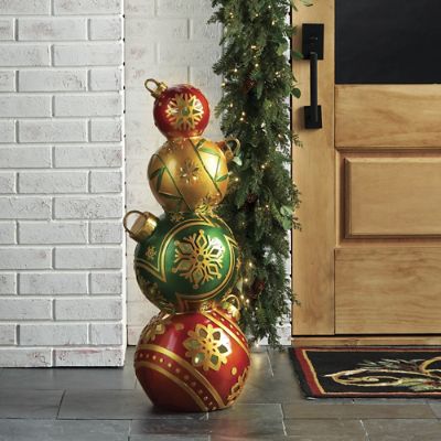 LED Stacked Ornament Door Greeter Frontgate