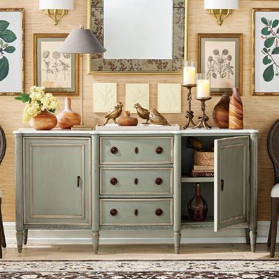 Etienne Sideboard - Marble Top & French Patina Finish