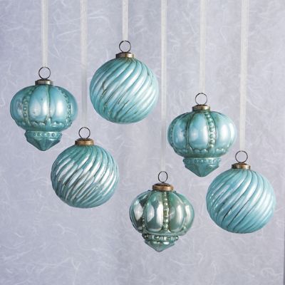 Iridescent Glass Ornaments. Set of Six | Frontgate