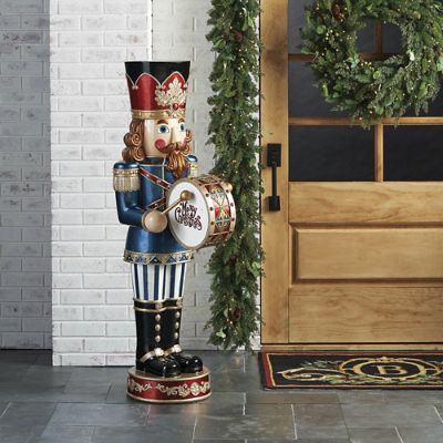 LED Merry Christmas Nutcracker | Frontgate