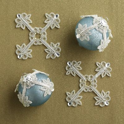 Crystal Embellished Ornament Enhancers, Set of Four Frontgate