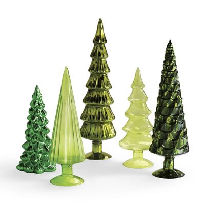 Glass Menagerie Textured Trees, Set of Five | Frontgate