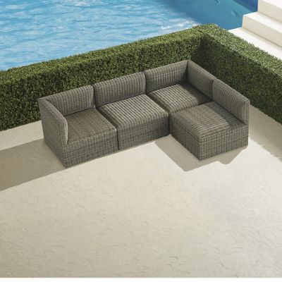 St. Kitts Modular Seating Collection with cushions in Weathered Teak