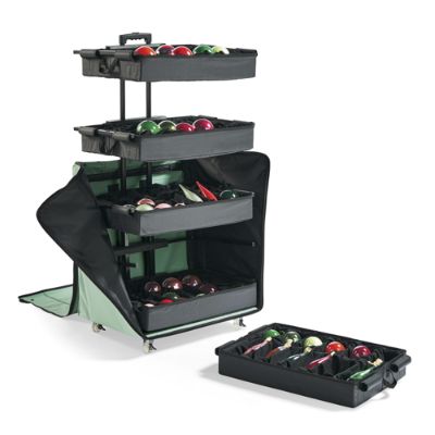 Telescoping Ornament Storage Keeper with Adjustable Dividers