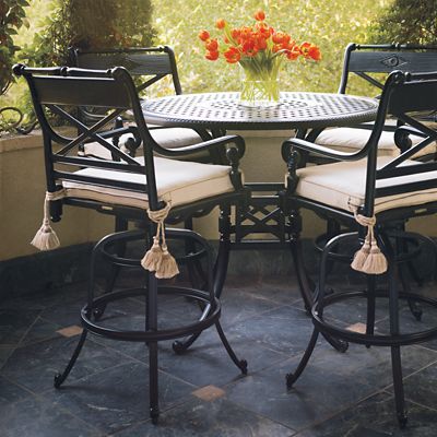 Carlisle Onyx Aluminum Swivel Bar Stools with Weather-Resistant