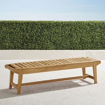 Cassara Backless Bench in Natural Teak with Smooth Sanded Surface Concealed Hardware