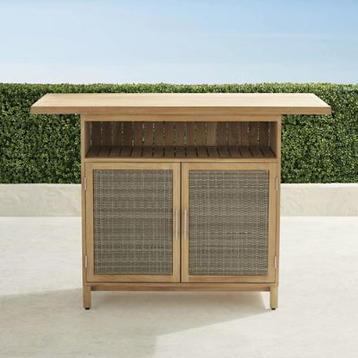 Isola Bar in Natural Teak & Driftwood Wicker | Frontgate