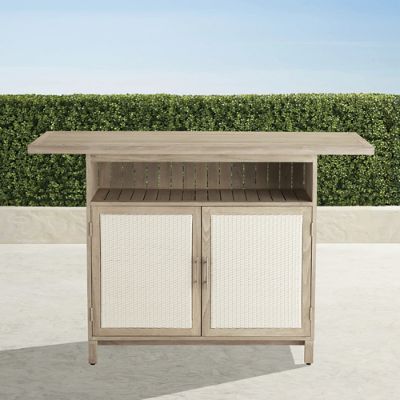 Isola Bar in Weathered Teak & Washed White Wicker | Frontgate